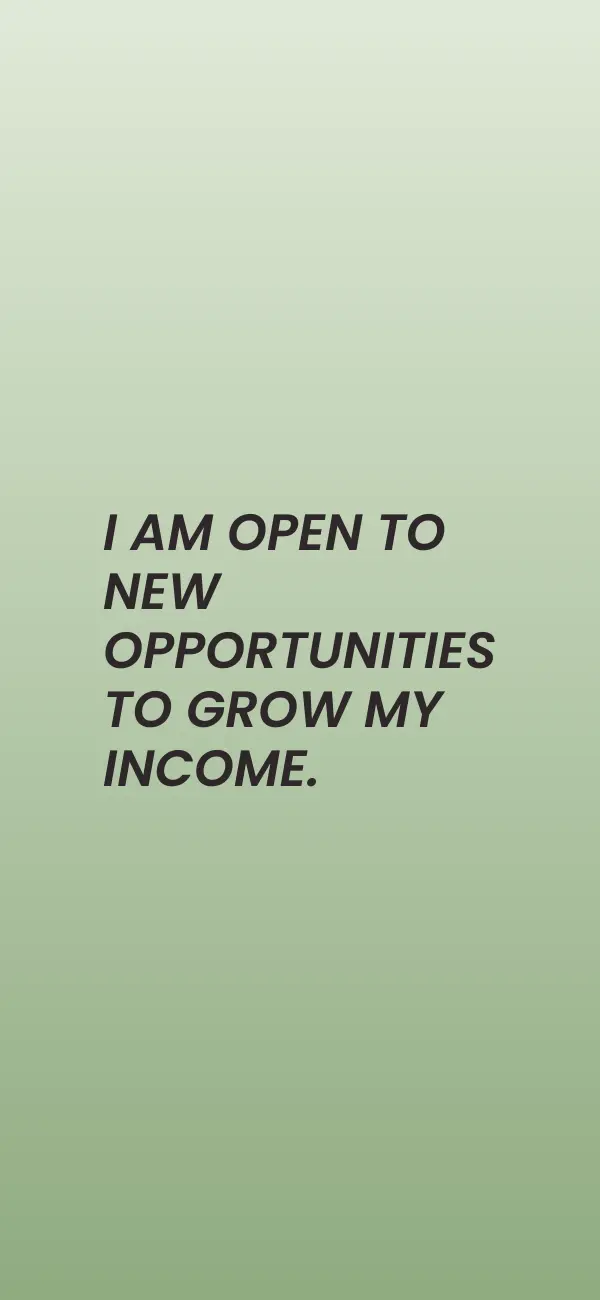 Money affirmation wallpaper for iPhone and Android, preview 3 of 3